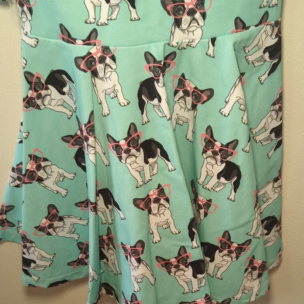 Elizabeth's Closet Blue French Bulldog Print Twirl Dress Blue Girls Size 5T